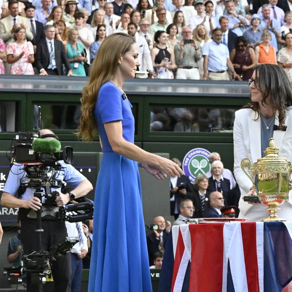 Catherine (Kate) Middleton, princesse de Galles - Personnalités à la finale homme du tournoi de tennis de Wimbledon le 13 juillet 2025.

© Chryslène Caillaud / PsnewZ / Bestimage