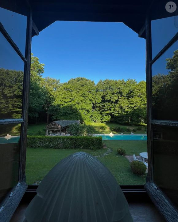 Un lieu offrant une vue imprenable sur la piscine du domaine 

Image rare du domaine de Douchy dans le Loiret, propriété d'Alain Delon
©Instagram/therealanthonydelon