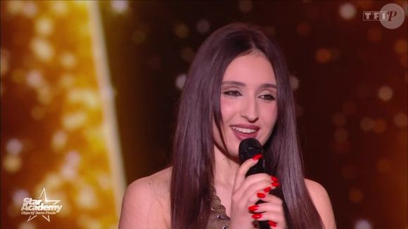 Ambre a ensuite été sauvée lors de la deuxième partie de la soirée

Ambre lors du prime de la "Star Academy" le 17 janvier 2026 sur TF1.
