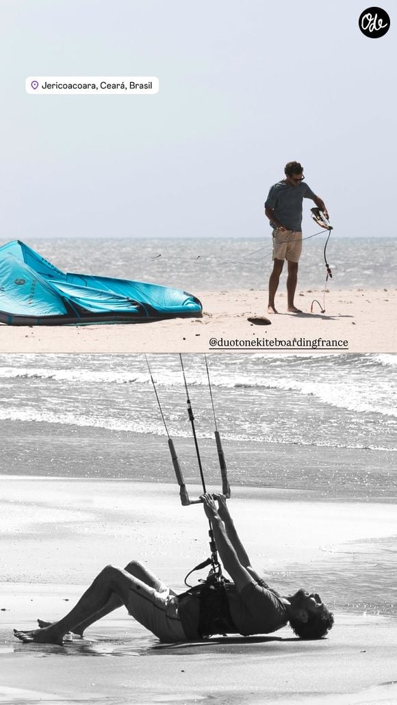 Les amoureux apparaissent notamment sur une plage, tandis que Martin Kretz s'essaie au wing foil dans la lagune de Lagoa do Paraíso.

Extrait du compte Instagram de Martin Kretz.

© Instagram / Martin Kretz