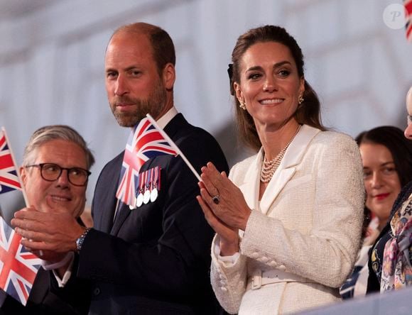 Le prince William et Kate Middleton lors d'un concert sur la Horse Guards Parade à Londres, pour clôturer les commémorations du 80e anniversaire du jour de la Victoire en Europe au Royaume-Uni. Londres, Royaume-Uni, le 8 mai 2025. Photo by Stephen Lock/I-Images/ABACAPRESS.COM
