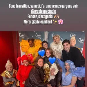Sur les réseaux, Laure Manaudou a immortalisé cette soirée en famille aux côtés de la troupe d"Orso et le secret des étoiles".

Capture d'écran du compte Instagram de Laure Manaudou.
