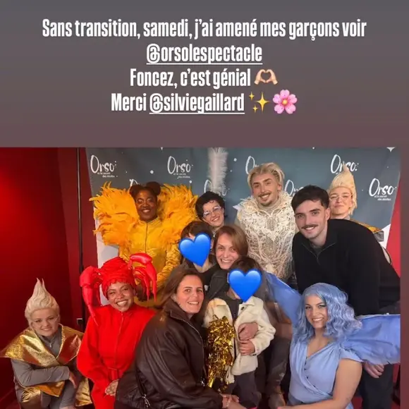 Sur les réseaux, Laure Manaudou a immortalisé cette soirée en famille aux côtés de la troupe d"Orso et le secret des étoiles".

Capture d'écran du compte Instagram de Laure Manaudou.