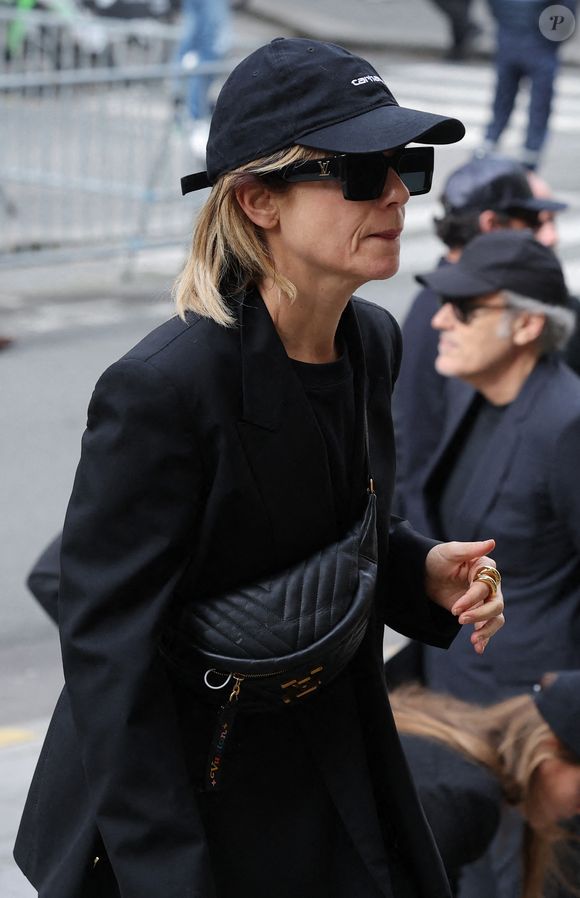 Marina Foïs - Arrivées aux obsèques de Jean-Yves Le Fur en l'église Saint-Roch à Paris, le 6 avril 2024. © Jacovides / Moreau / Bestimage