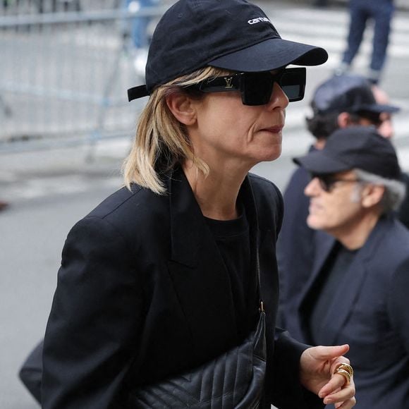 Marina Foïs - Arrivées aux obsèques de Jean-Yves Le Fur en l'église Saint-Roch à Paris, le 6 avril 2024. © Jacovides / Moreau / Bestimage