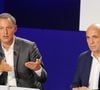 Dont celui de Marc-Olivier Fogiel, alors directeur général
Marc-Olivier Fogiel (directeur général de BFMTV), Hervé Beroud (directeur général délégué de Altice Média, chargé de l' information et du sport) - Conférence de presse de rentrée de BFMTV saison 2021/2022 à l'Altice Campus à Paris, France, le 25 août 2021. © Christophe Clovis/Bestimage