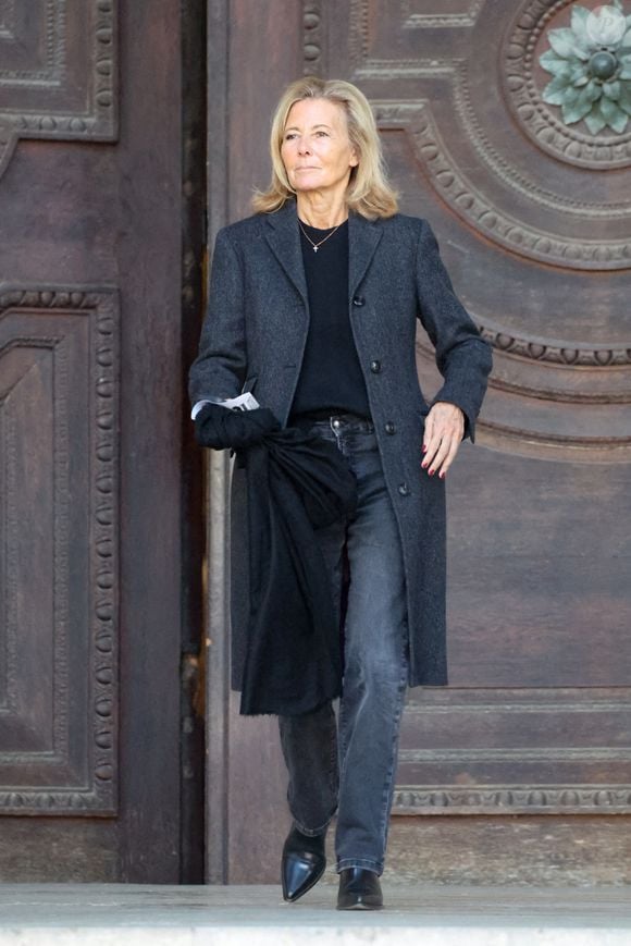 Claire Chazal - Obsèques de Nathalie Baye en l'église Saint-Sulpice à Paris. Clement Prioli / Bestimage