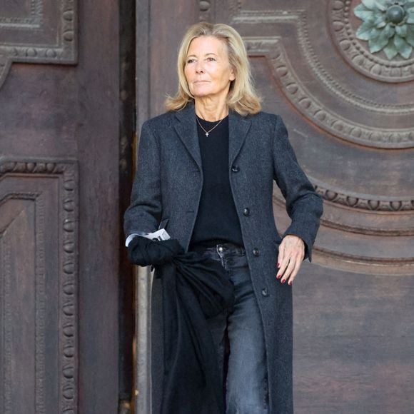 Claire Chazal - Obsèques de Nathalie Baye en l'église Saint-Sulpice à Paris. Clement Prioli / Bestimage