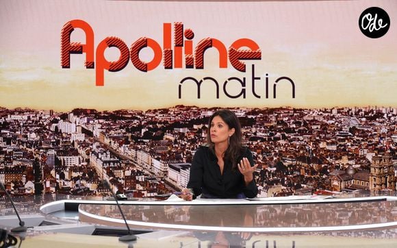 Apolline de Malherbe lors de la conférence de presse de rentrée BFM TV. - RMC du groupe Altice France à Paris, France, le 31 août 2023. © Coadic Guirec/Bestimage