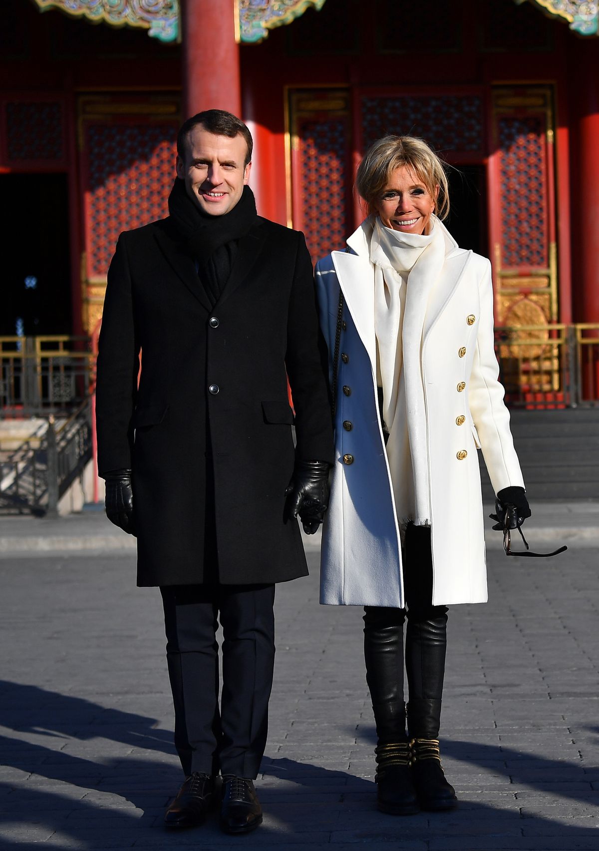 Photo : Le président de la République Emmanuel Macron et sa femme la ...