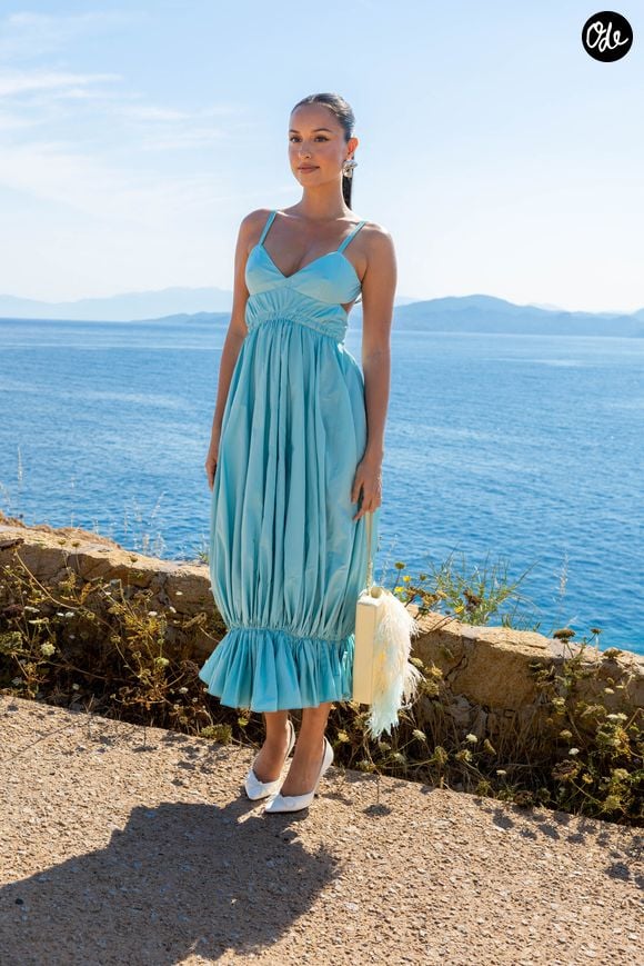Alexandra Leclerc - Photocall du défilé "Le Bonheur" By Jacquemus au phare de la Pietra à l'Ile Rousse en Corse le 29 juin 2026. © Luis Sanchez / Crystal / Bestimage