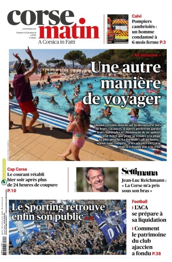 Les confidences de Jean-Luc Reichmann à retrouver dans le numéro de "Corse-Matin" dévoilées le 15 août 2025.