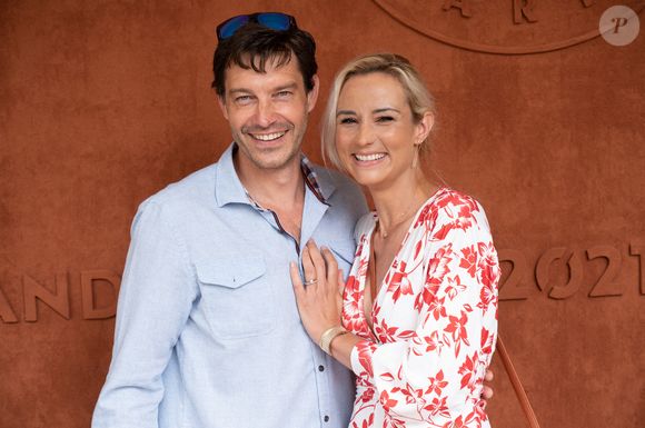 Elodie Gossuin et son mari Bertrand Lacherie assistent aux Internationaux de France 2021 à Roland Garros le 12 juin 2021 à Paris, France. Photo by Laurent Zabulon/ABACAPRESS.COM