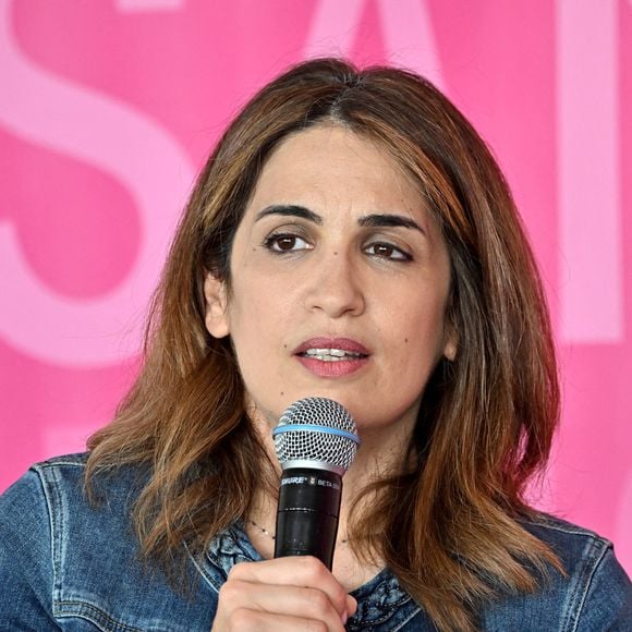 Sonia Mabrouk durant la 27ème  édition du Festival du Livre de Nice, installé sur le jardin Albert 1er, du 3 au 5 juin 2023. © Bruno Bebert / Bestimage