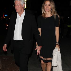 Richard Gere et sa compagne Alejandra Silva - Célébrités à la sortie d'une soirée privée au restaurant Delilah à Los Angeles, Californie, Etats-Unis, le 25 mars 2018. © Bestimage
