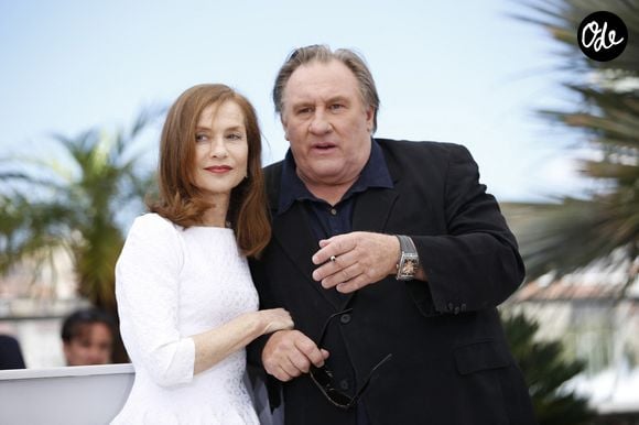 Gérard Depardieu et Isabelle Huppert lors du festival de Cannes. Le 22 mai 2015. ©Bestimage