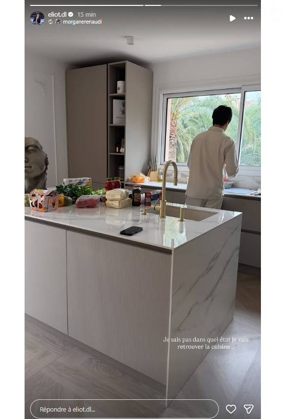Et ce mercredi  3 décembre, c'est lui qui s'est mis derrière les fourneaux pour lui concocter un bon petit plat. 

Eliot avec sa compagne Morgane