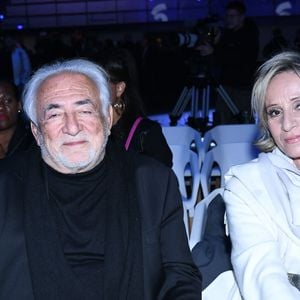 Dominique Strauss-Kahn et sa femme Myriam L'Aouffir assistent à la cérémonie de remerciement de Teddy Riner à Montrouge, le 29 novembre 2024.© Rachid Bellak / Bestimage