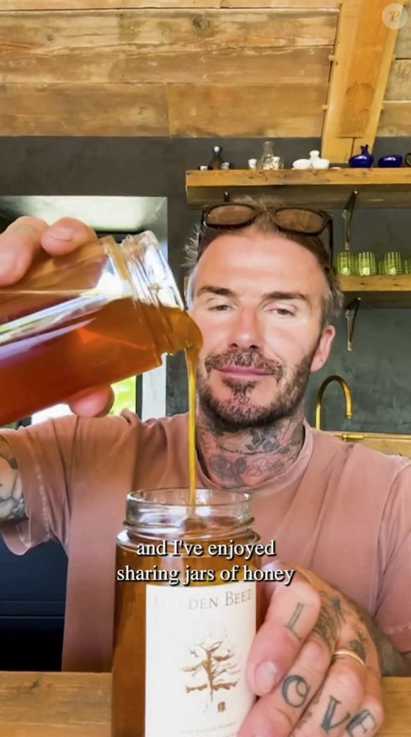 David Beckham faisant la promotion d'une marque de bonbons naturels et énergisants Bee up dont il est partenaire.
©Photo Press Service / BESTIMAGE