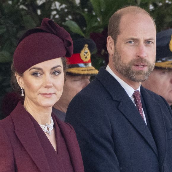 Le prince William, prince de Galles, et Catherine (Kate) Middleton, princesse de Galles, lors de la Cérémonie d'accueil pour la visite d'État de l'émir du Qatar à Londres, le 3 décembre 2024.