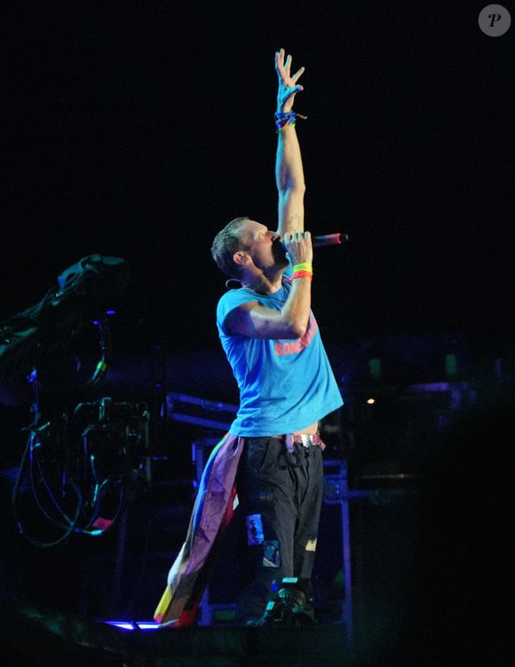 Chris Martin de Coldplay se produit sur la scène Pyramid au festival de Glastonbury, à Worthy Farm dans le Somerset, au Royaume-Uni, le samedi 29 juin 2024. Photo by Yui Mok/PA Wire/ABACAPRESS.COM