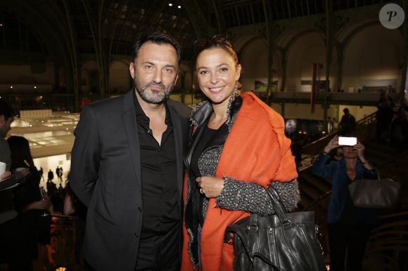 Frederic Lopez et Sandrine Quetier assistent à la soirée 'Orange' lors de la 42e édition de la Foire internationale d'art contemporain FIAC, au Grand Palais, à Paris, France, le 21 octobre 2015. Photo par Jerome Domine/ABACAPRESS.COM