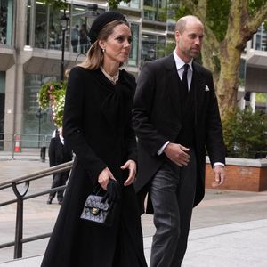 Le prince et la princesse de Galles arrivent à la messe de requiem pour la duchesse de Kent, à la cathédrale de Westminster, au centre de Londres, le 16 septembre 2025. © PA Photos/ABACA