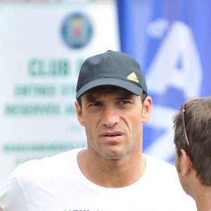 L'ancien champion du monde de karaté Christophe Pinna assiste au tournoi de tennis Open Nice Côte d'Azur à Nice, France, le 19 mai 2011. Photo par Patrice Masante/ABACAPRESS.COM