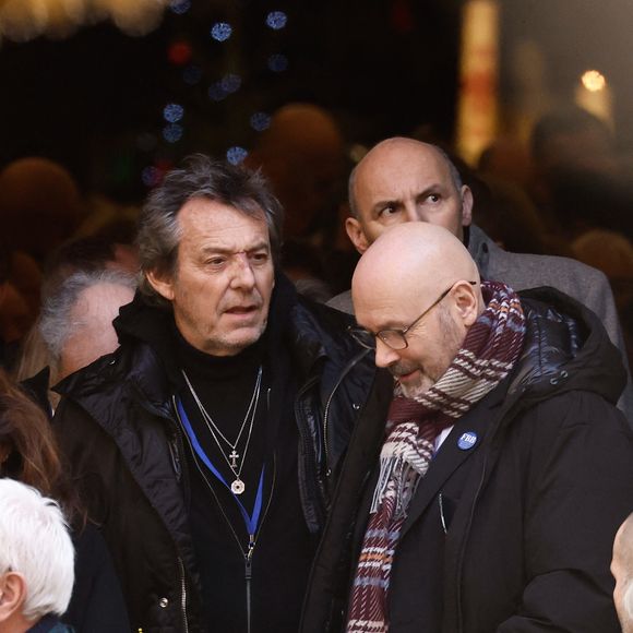 Jean-Luc Reichmann, Bruno Jacquelin (Responsable de la Communication de la Fondation Brigitte Bardot) - Sorties des obsèques de Brigitte Bardot en l'église Paroissiale Notre-Dame-de-l'Assomption de Saint-Tropez, France, le 7 janvier 2026.  © Jacovides-Moreau/Bestimage