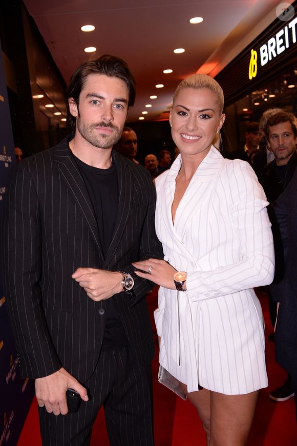 Katrina Patchett et Valentin d'Hoore lors de la soirée de réouverture de la boutique "Breitling", située rue de la Paix. Paris, le 3 octobre 2019.
© Rachid Bellak/Bestimage