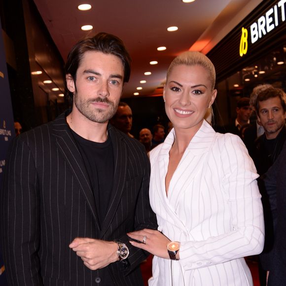 Katrina Patchett et Valentin d'Hoore lors de la soirée de réouverture de la boutique "Breitling", située rue de la Paix. Paris, le 3 octobre 2019.
© Rachid Bellak/Bestimage
