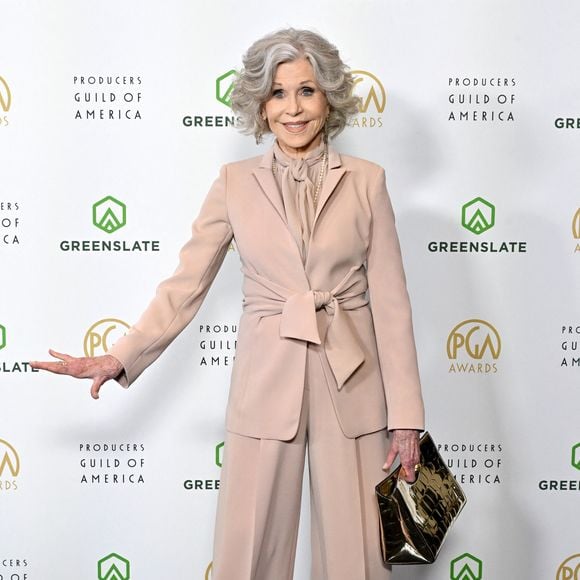 Jane Fonda. -  Photocall de la soirée Producers Guild of America au The Fairmont Century Plaza à Los Angeles le 8 février 2025. © AGENCE / BESTIMAGE