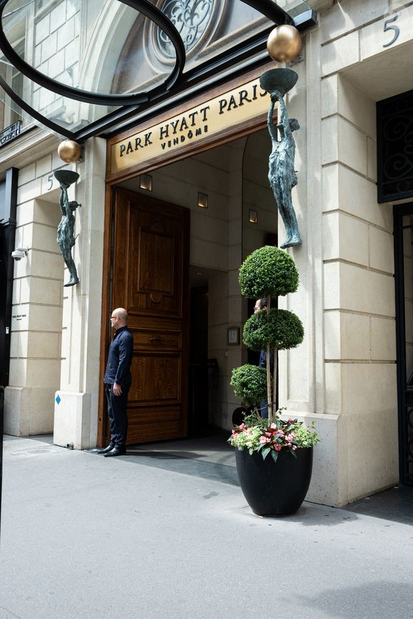 Hôtel Park Hyatt Paris Vendôme, situé 5 rue de la Paix dans le 2ème arrondissement de Paris, le 28/07/2025. © Jonathan Jacob/Bestimage