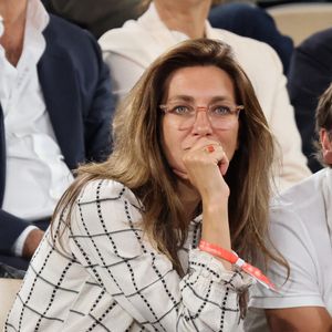 Anne-Claire Coudray en tribune (jour 13) lors des Internationaux de France de Tennis de Roland Garros 2022 à Paris, France, le 3 juin 2022. © Dominique Jacovides/Bestimage