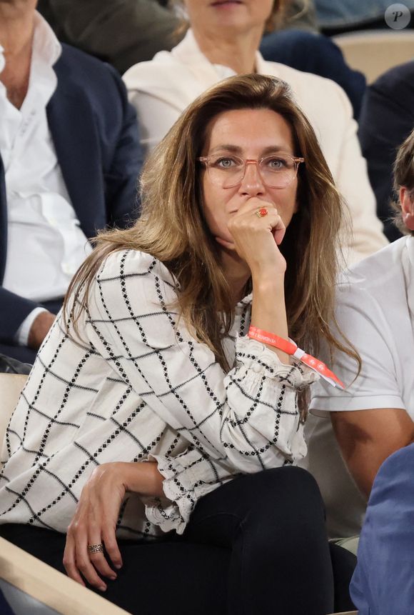 Anne-Claire Coudray en tribune (jour 13) lors des Internationaux de France de Tennis de Roland Garros 2022 à Paris, France, le 3 juin 2022. © Dominique Jacovides/Bestimage