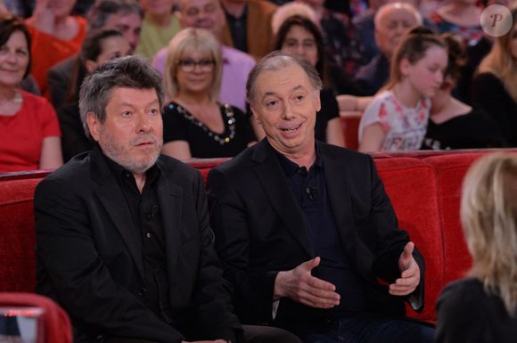 Philippe Chevalier et Regis Laspales A l'enregistrement de Vivement Dimanche à Paris, France, 12 avril 2016. Photo by Max Colin/ABACAPRESS.COM