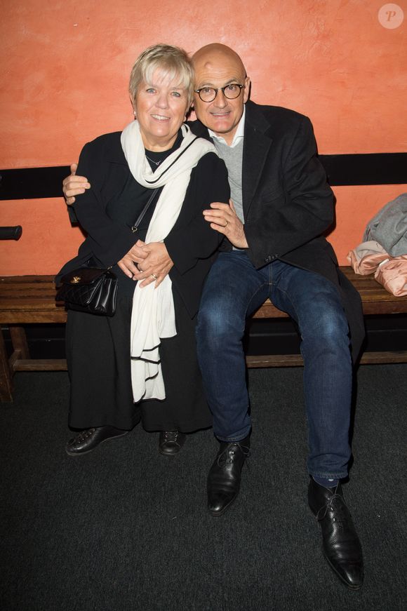 Mimie Mathy et son mari Benoist Gérard lors de la représentation du spectacle "Alex Lutz" à l'Olympia à Paris, le 8 février 2018.
© Guirec Coadic/Bestimage