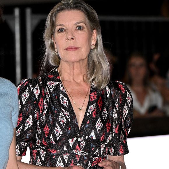 La princesse Caroline de Hanovre, sa fille Charlotte Casiraghi, son fils, né de son union avec Gad Elmaleh, Raphael, la princesse Alexandra de Hanovre, son fiancé Ben-Sylvester Strautmann, Melanie de Massy et Diane Fissore, la présidente du jumping et de la Fédération monégasque d’équitation, ont assisté à la 2eme journée du Jumping International de Monte-Carlo, le 4 juillet 2024. © Bruno Bebert/Bestimage