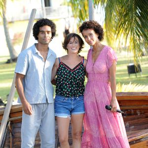 Exclusif - Julien Béramis, Béatrice de La Boulaye, Sonia Rolland - Jour 2 - Backstage - Enregistrement de l'émission "Tous en Martinique, coeur d'Outremer" au Club Med Les Boucaniers, qui sera diffusée le 11 novembre à 21h05 sur France 3. Le 29 mai 2021 © Veeren / Bestimage