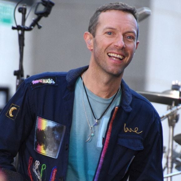 Chris Martin et son groupe Coldplay se produisent lors du concert de l'émission "Today Show" (NBC) à New York, le 8 octobre 2024.