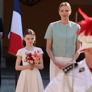 La princesse Gabriella, La princesse Charlène de Monaco lors de l'accueil du couple présidentiel français par le couple princier de Monaco au palais princier le 7 juin 2025

© Dominique Jacovides / Bestimage
