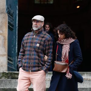 Eric Cantona et sa femme Rachida Brakni - Sorties des obsèques de Niels Arestrup à l'Église Saint-Roch à Paris. Le 10 décembre 2024
© Christophe Clovis / Bestimage