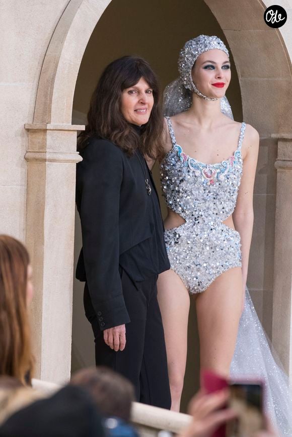 Virginie Viard lors du deuxième défilé de mode Haute-Couture printemps-été 2019 "Chanel" au Grand Palais à Paris, le 22 janvier 2019.

© Olivier Borde / Bestimage
