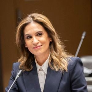 CNews La journaliste Sonia Mabrouk devant la commission d'enquête parlementaire sur les procédures d'attribution des autorisations des services nationaux de télévision à l'Assemblée nationale à Paris, le 29 février 2024. Photo by Eliot Blondet / ABACAPRESS.COM