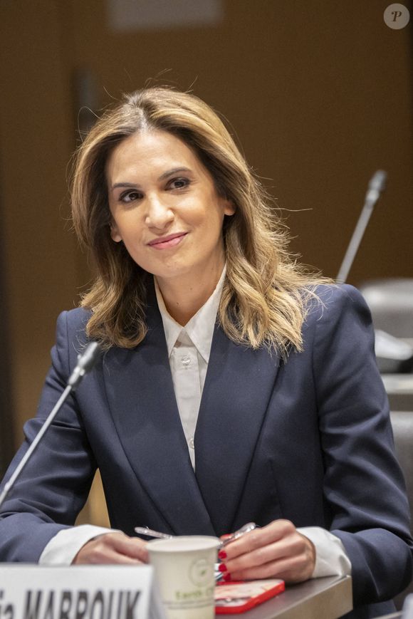 CNews La journaliste Sonia Mabrouk devant la commission d'enquête parlementaire sur les procédures d'attribution des autorisations des services nationaux de télévision à l'Assemblée nationale à Paris, le 29 février 2024. Photo by Eliot Blondet / ABACAPRESS.COM