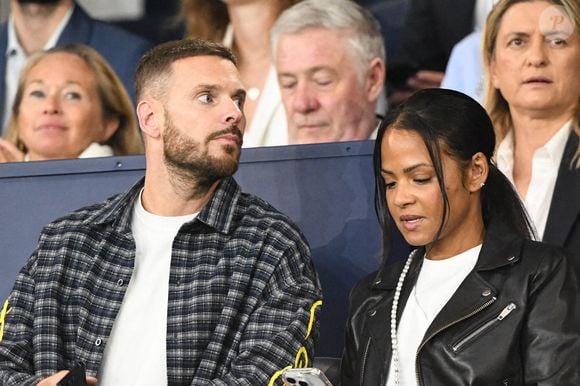 M Pokora et sa compagne Christina Milian au Parc des Princes lors du match de qualification pour la Coupe du monde entre la France et l'Islande. Paris, France, 9 septembre 2025. Photo par Florian Poitout/ABACAPRESS.COM