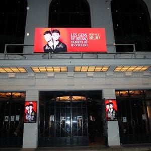 Exclusif - Illustration de la façade du Théâtre Marigny - Générale de la pièce "Les gens de Bilbao naissent où ils veulent" au théâtre Marigny à Paris le 19 Novembre 2024. © Bertrand Rindoff / Bestimage