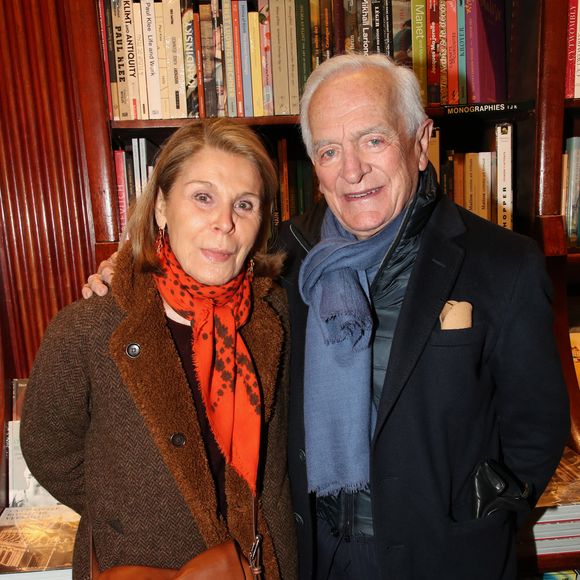Exclusif - Philippe Labro et sa femme Françoise - La Comtesse Albina du Boisrouvray dédicace son livre "le courage de vivre" à la librairie  Galignani à Paris, France, le 8 Mars 2022. Bertrand Rindoff/Bestimage