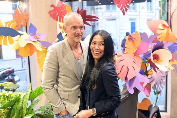 Anggun et son mari Christian Kretschmar lors de la présentation de la collection capsule "Byblos by Pinel et Pinel" à la boutique Pinel & Pinel (5 Bd Malesherbes, 75008 Paris), à Paris, France, le 13 juin 2024. © Rachid Bellak/Bestimage
