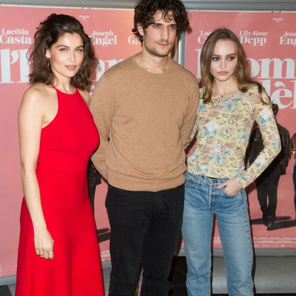 Laetitia Casta, Louis Garrel et Lily-Rose Depp assistent à l'avant-première du film L'Homme Fidele ( A Faithful Man) Paris à la MK2 Bibilothèque le 17 décembre 2018 à Paris, France. Photo by Nasser Berzane/ABACAPRESS.COM